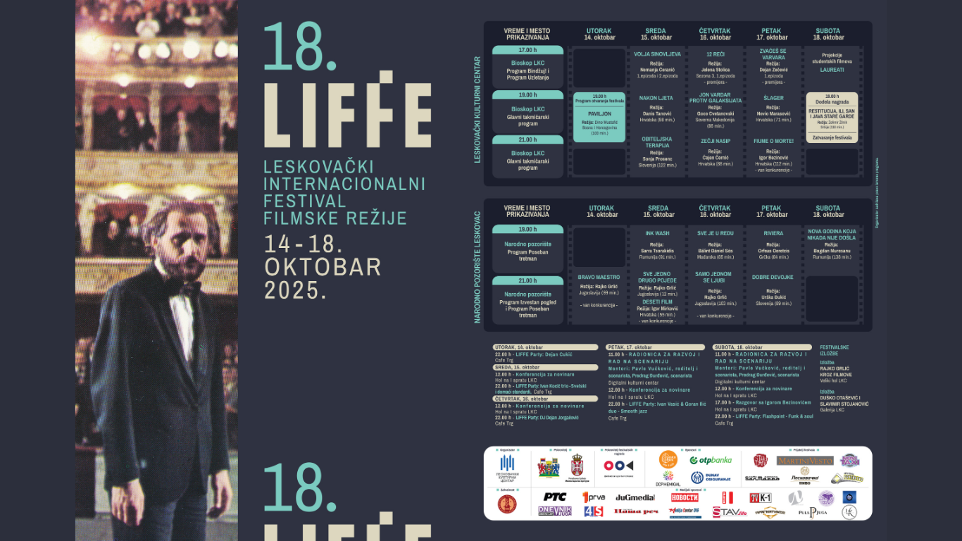Програм 18. Лесковачког интернационалног фестивала филмске режије – LIFFE